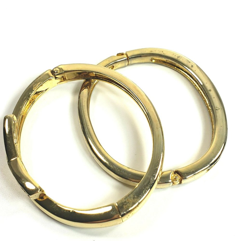 Gold Rhinestone Bangle Lot Set of 3 Size 8 and 6.5 - Picture 3 of 8